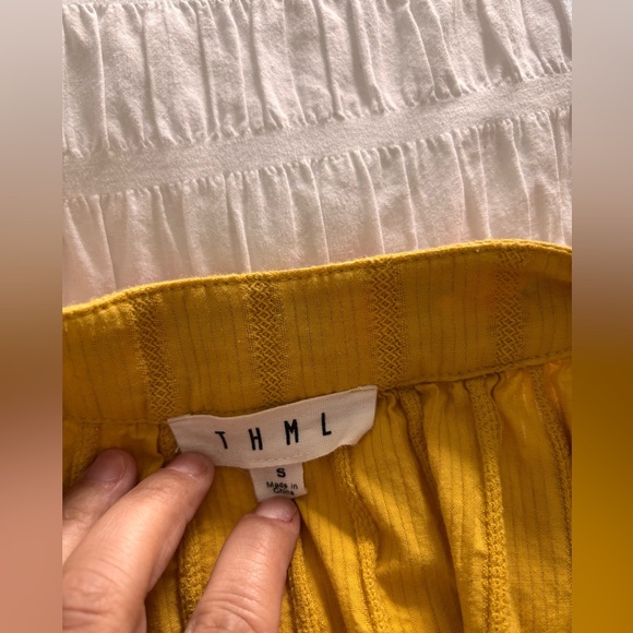 THML Yellow Blouse with Embellished Pleats and Embroidery Floral Pattern - Picture 8 of 8